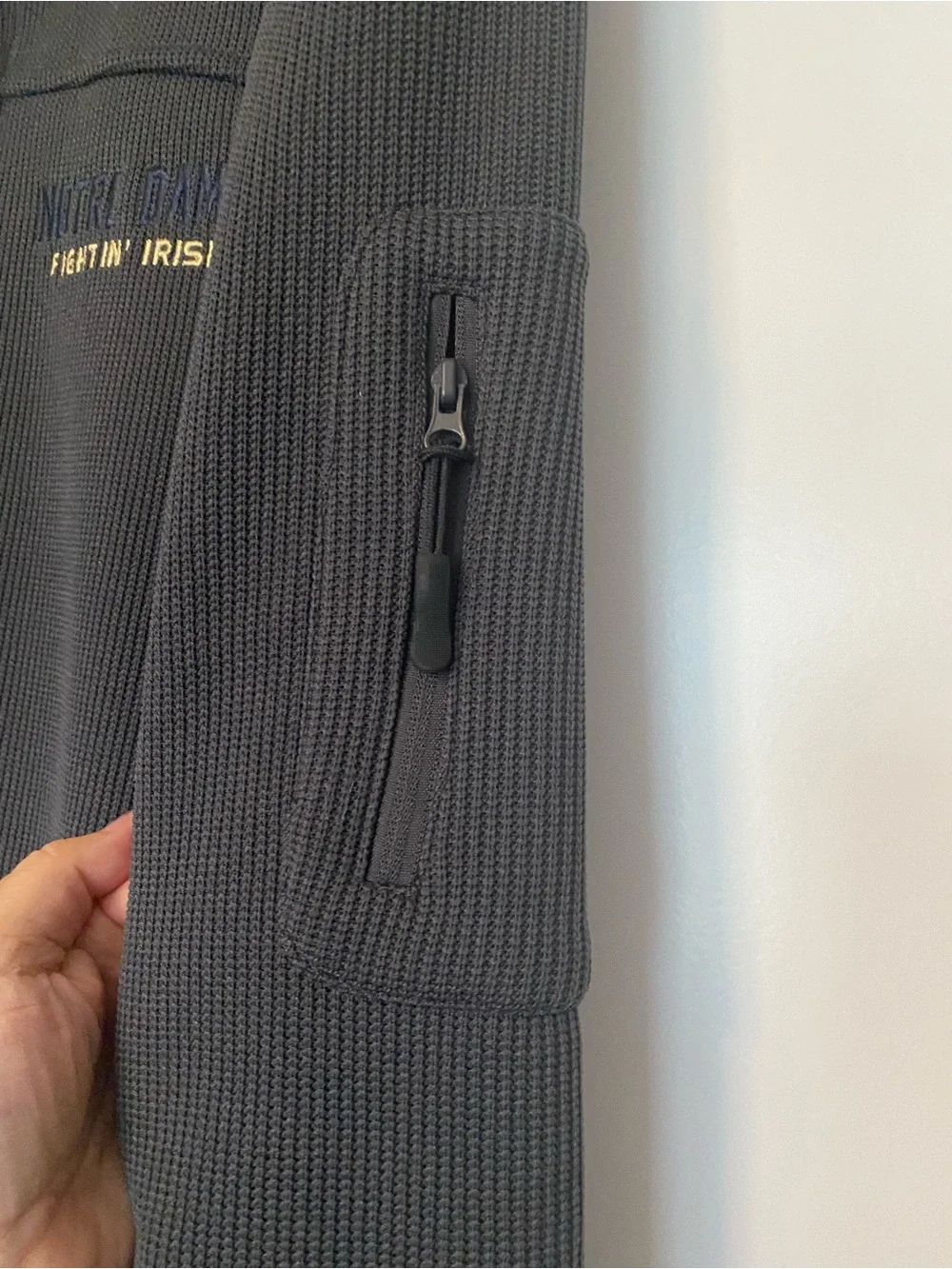 Notre Dame Campus Heritage Charcoal and Navy fleece Quarter-Zip Pullover